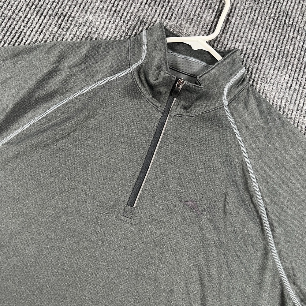 Tommy Bahama Island Zone Pullover Shirt Mens Medium Gray Long Sleeve 1/4 Zip